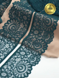 Кружево-стрейч эластич 90мм YSTL00839 222изумсиний 1м