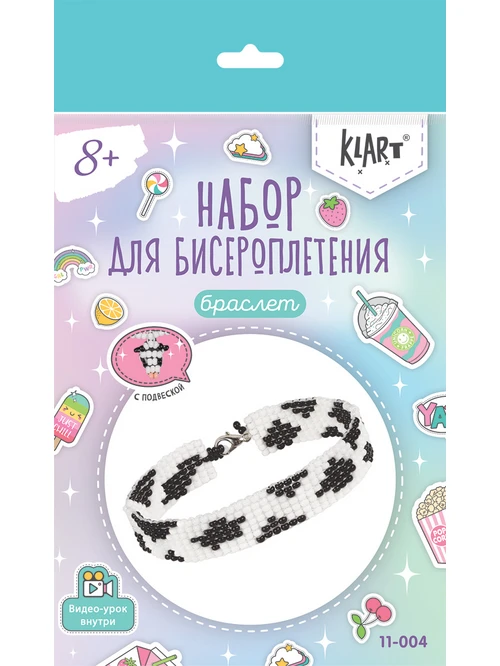 Набор для плетения с бисером 11-004 браслет коровка - фото 2