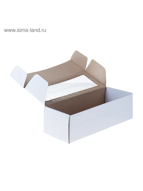 Коробка с окном белая 16х35х12см 4145843 - фото 2