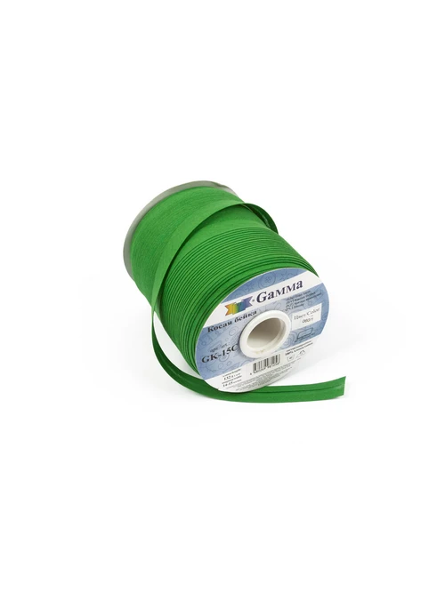 Косая бейка хлопок GK-15C 14-15мм 001 белый 1метр - фото 2