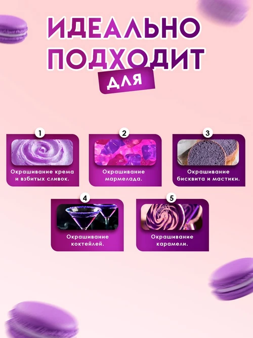 Пищевой гелевый краситель 10мл фиолет 4885519 - фото 2