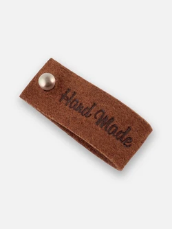 Бирка с кнопкой из экокожи Hand made 3шт однотон